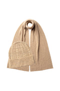 Cable Cashmere Natural Scarf & Beanie Gift Set