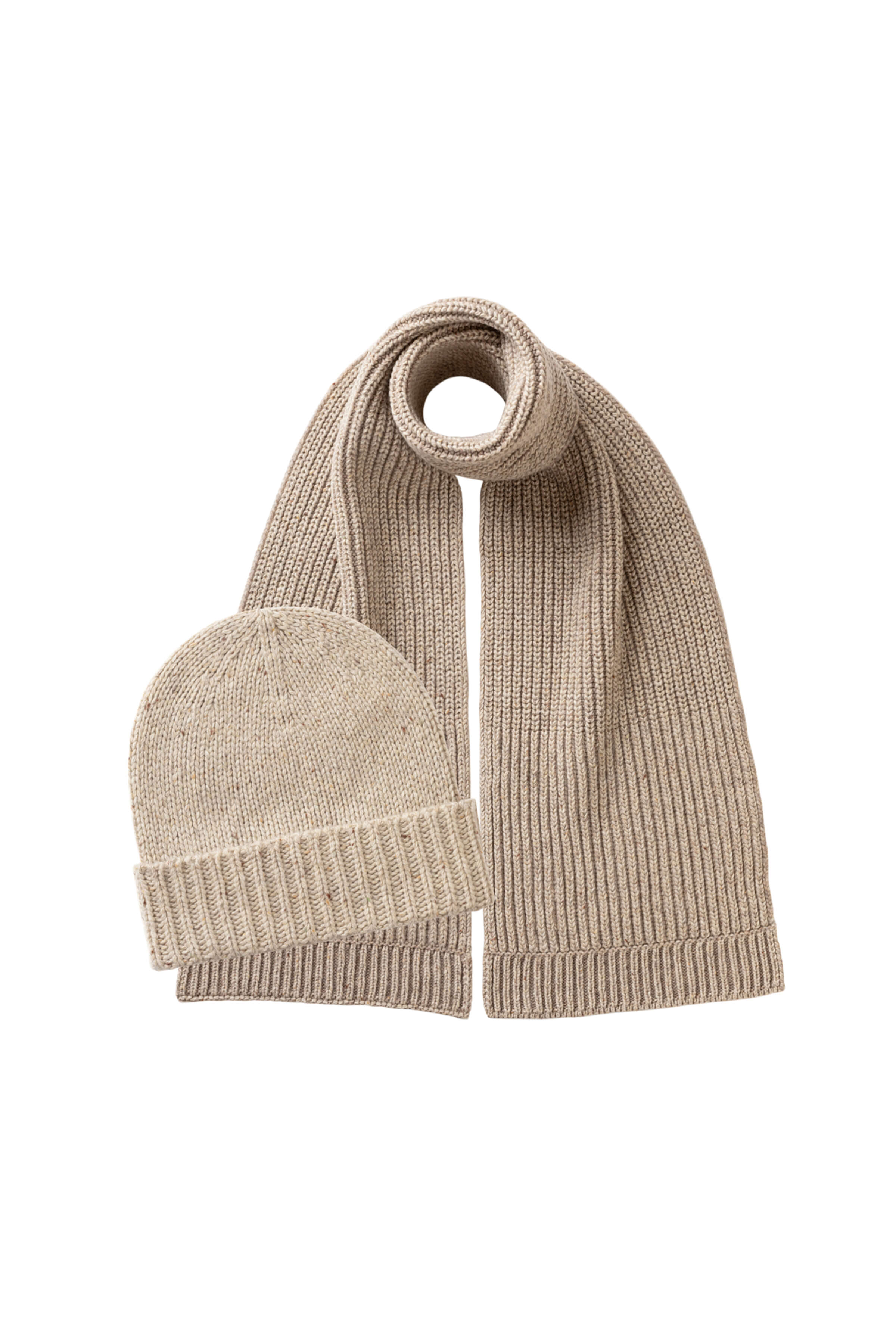 Donegal Cashmere Cream Hat & Scarf Gift Set