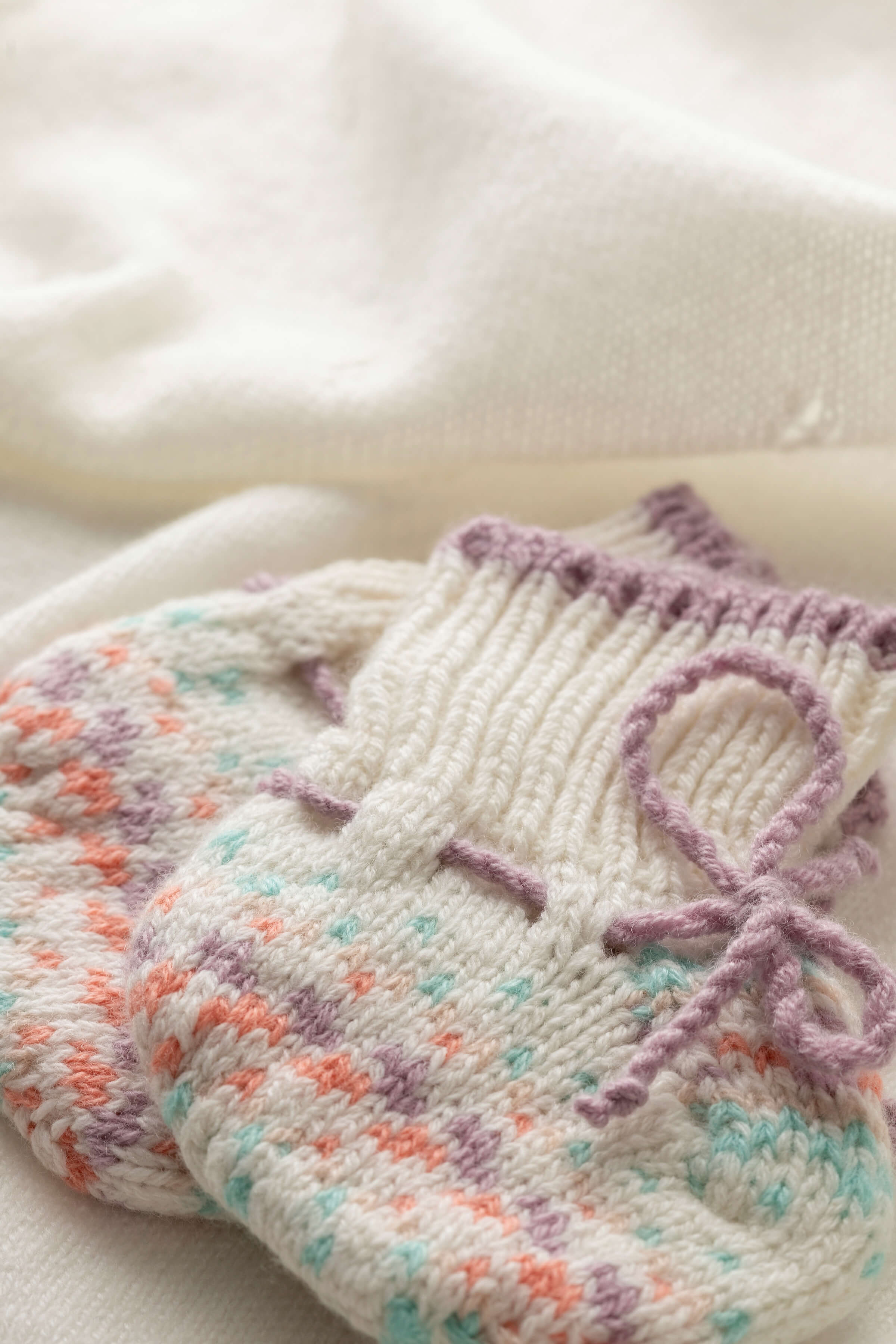 Pink Fairisle Cashmere Baby Booties