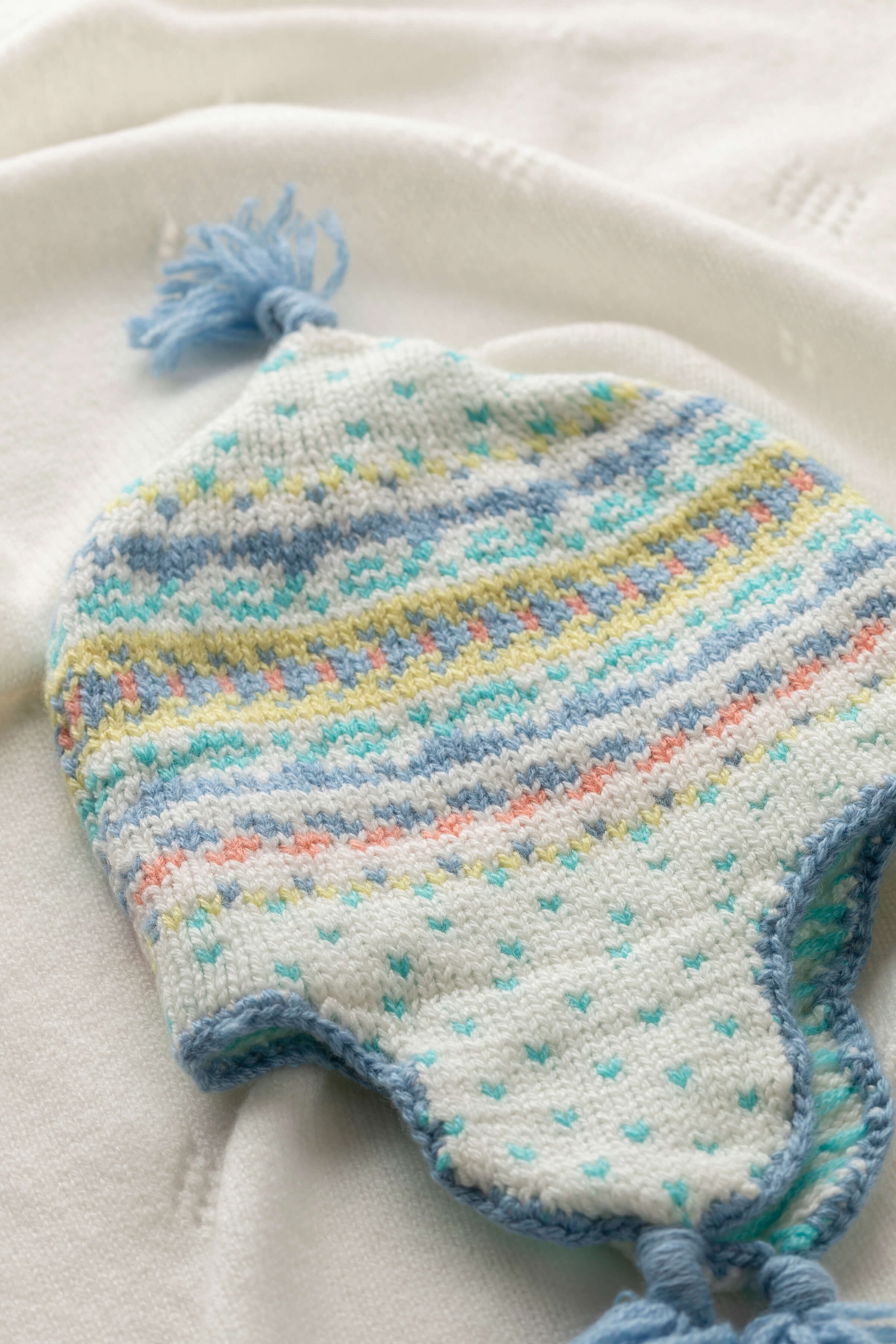 Blue Cashmere Fairisle Baby Hat