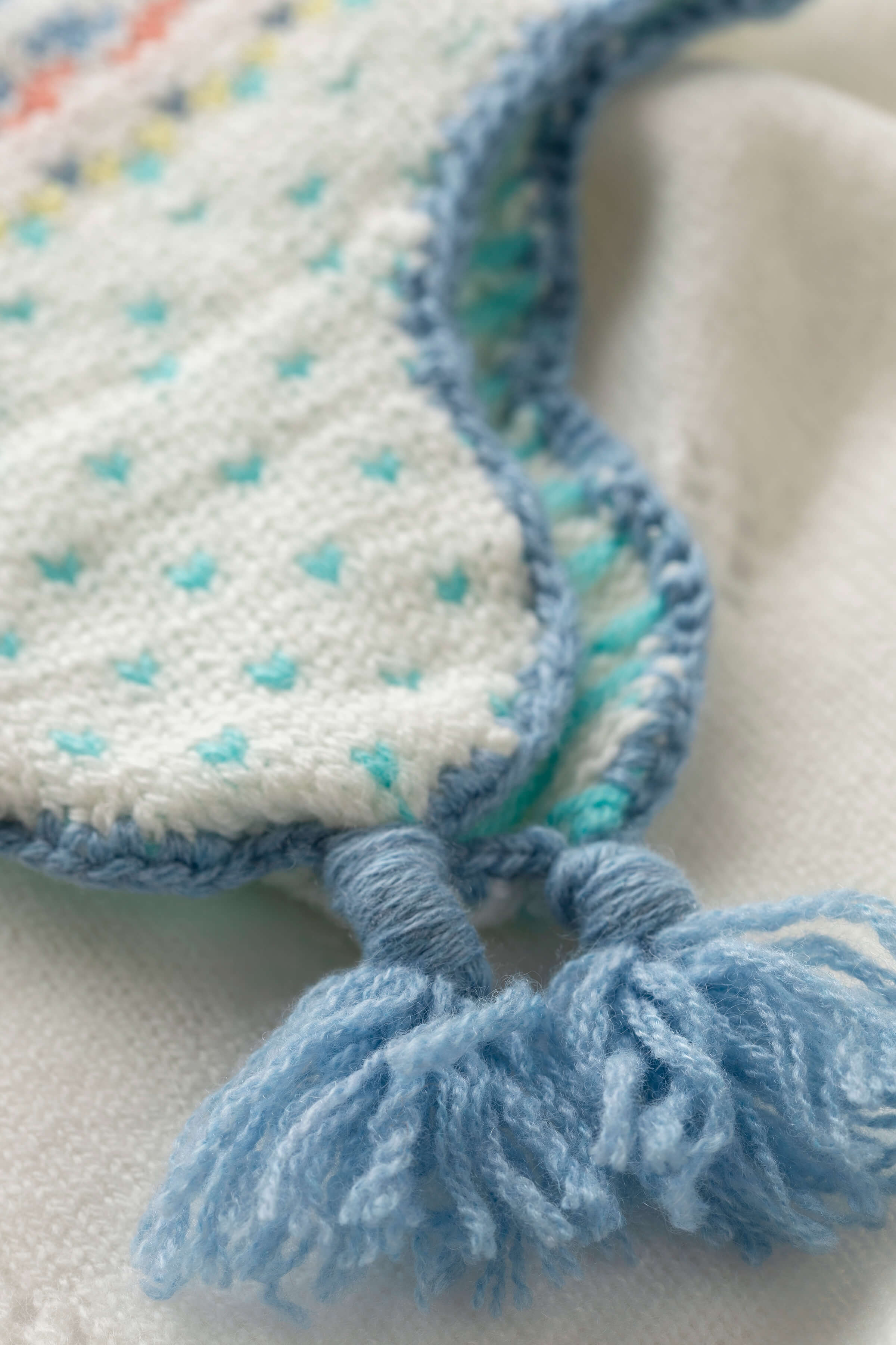 Blue Cashmere Fairisle Baby Hat