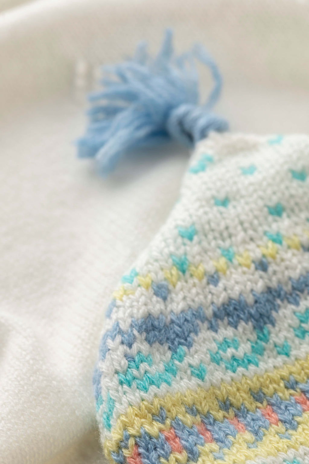 Blue Cashmere Fairisle Baby Hat