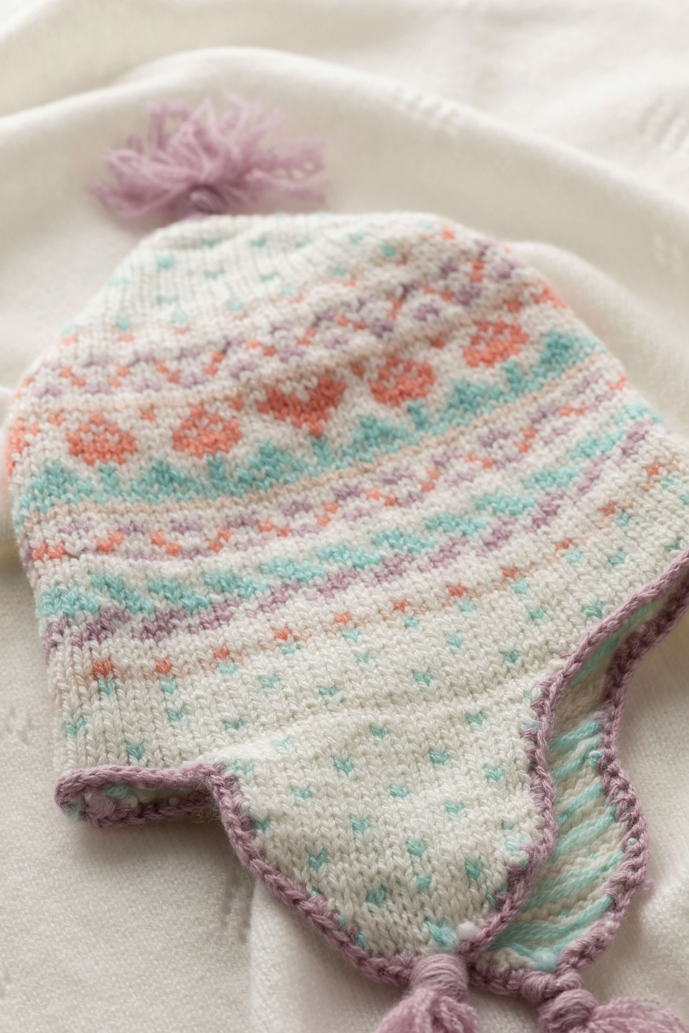 Pink Cashmere Fairisle Baby Hat
