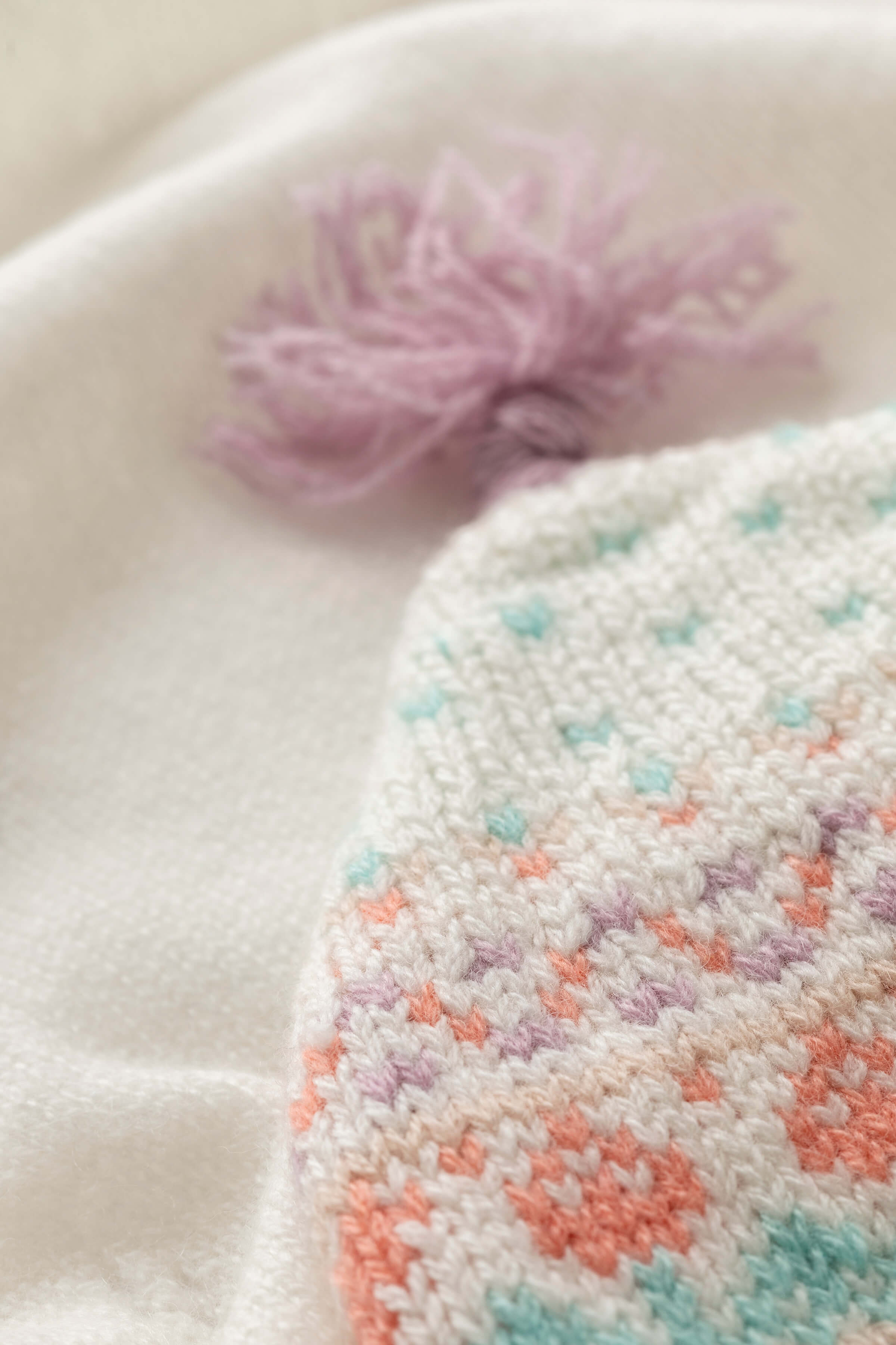 Pink Cashmere Fairisle Baby Hat
