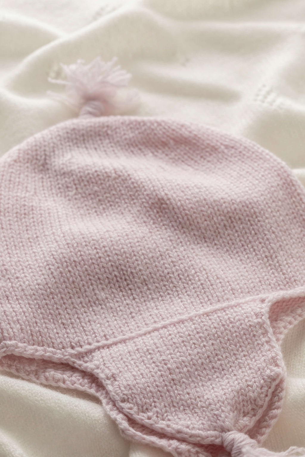 Pink Cashmere Baby Hat with Tassel