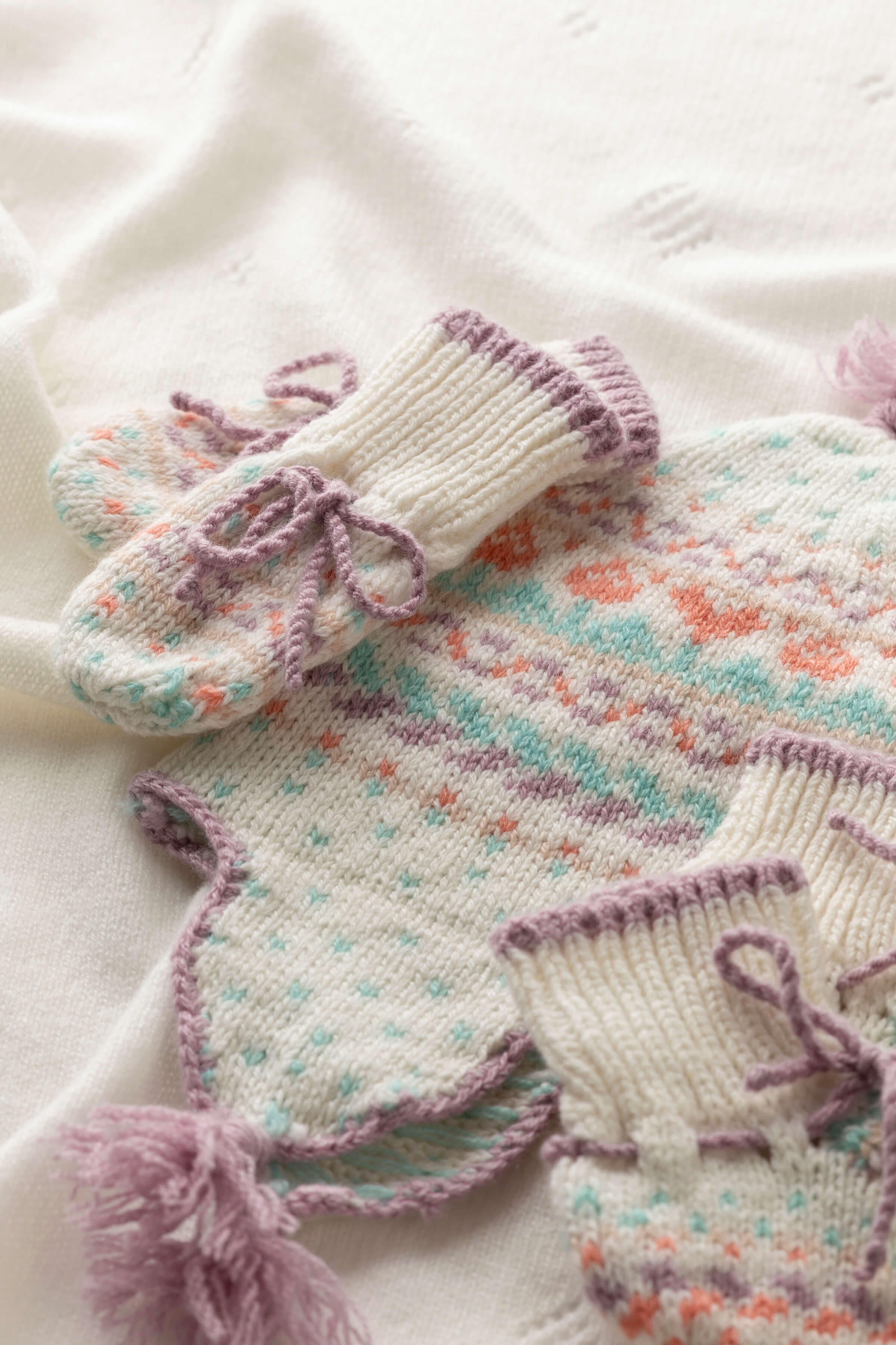 Pink Fairisle Cashmere Baby Booties