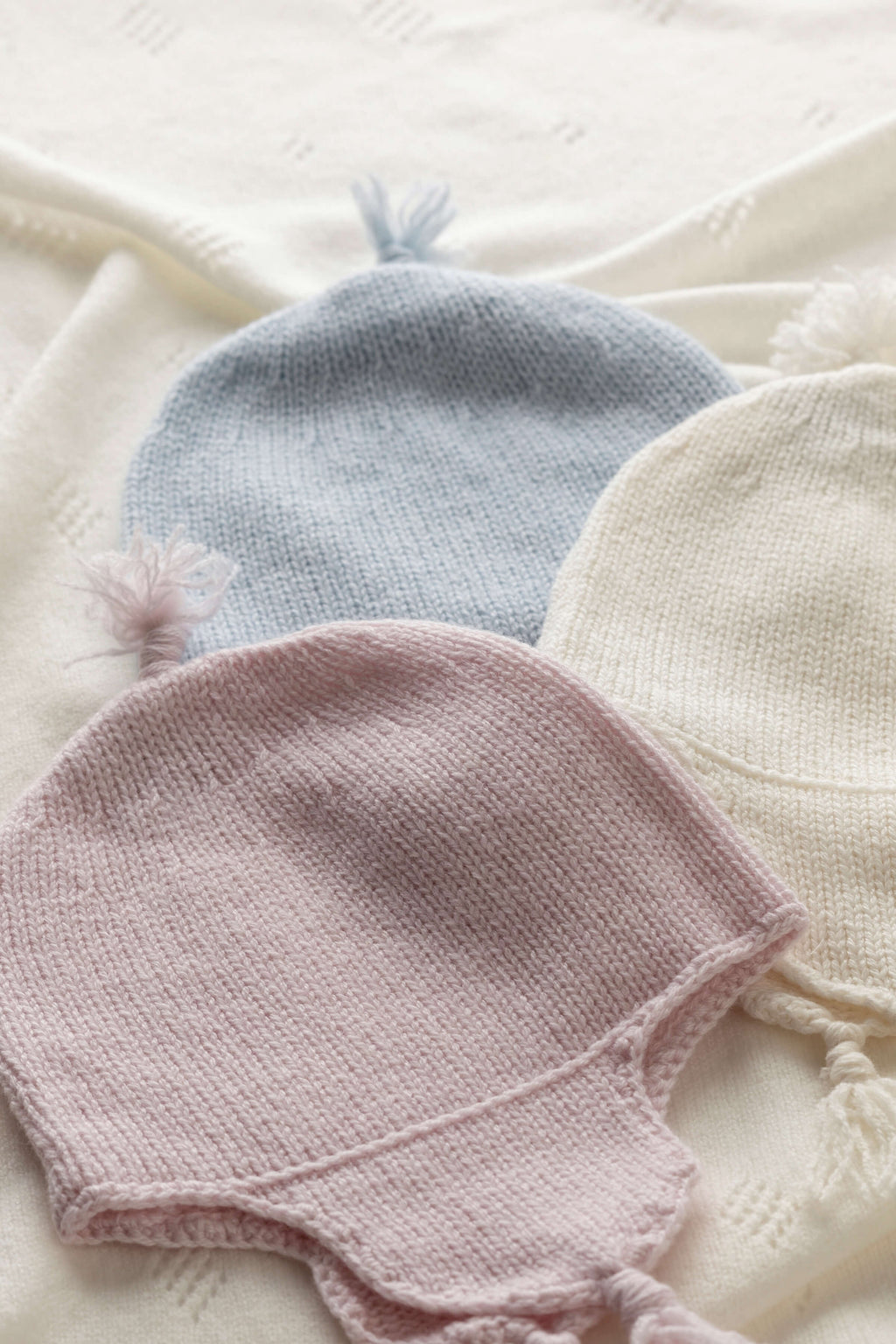 Blue Cashmere Baby Hat with Tassel