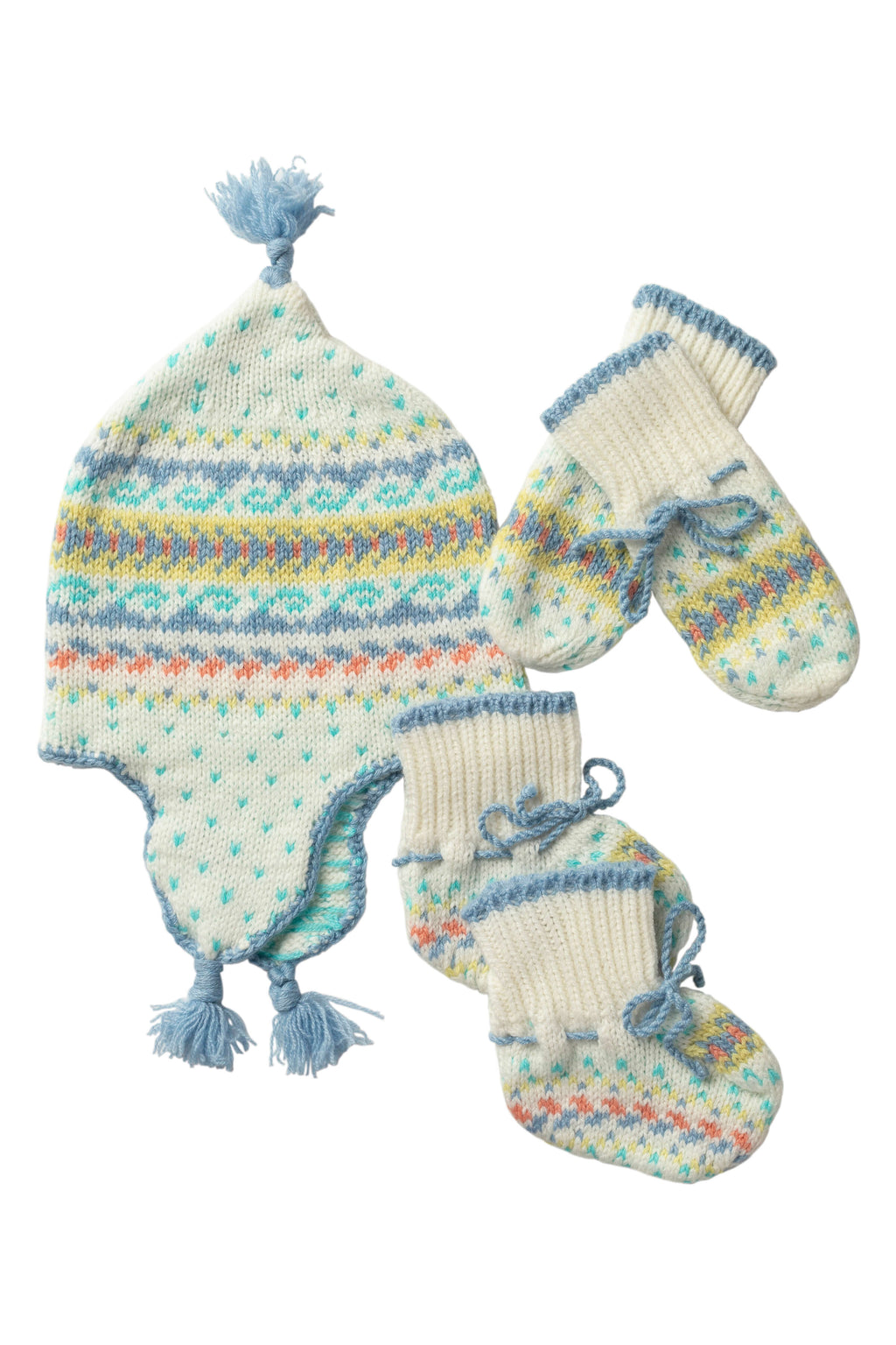 Baby's Blue Fairisle Accessories Gift Set