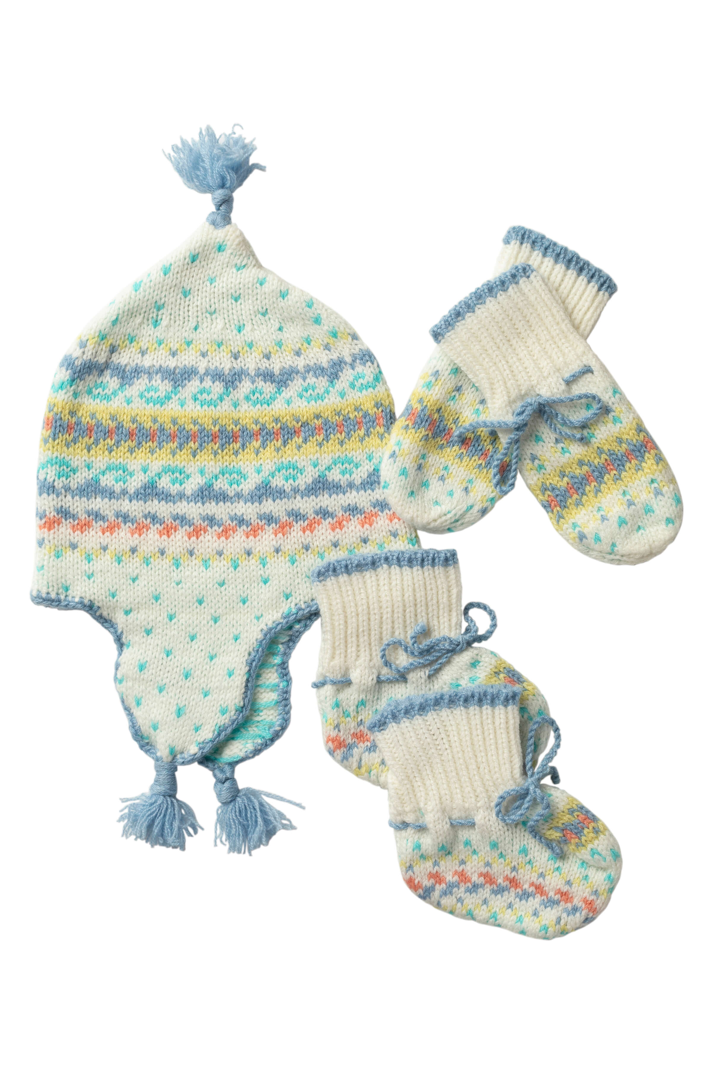 Baby's Blue Fairisle Accessories Gift Set