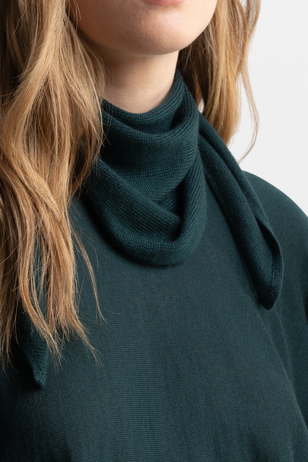 Triangle Cashmere Silk Green Neck Tie