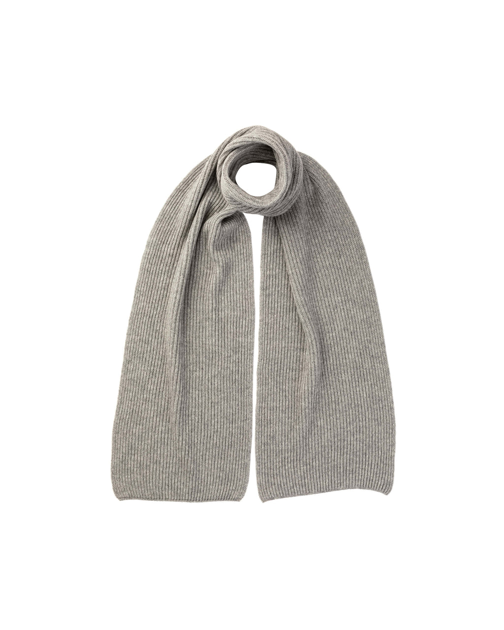 Ribbed Cashmere Grey Scarf & Beanie Gift Set
