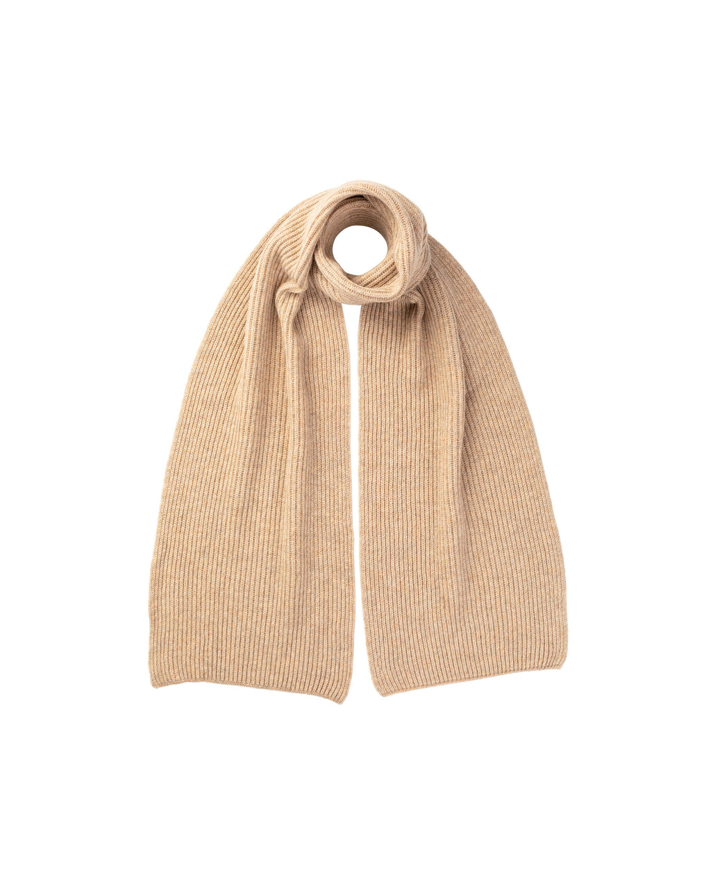 Ribbed Cashmere Natural Scarf & Beanie Gift Set