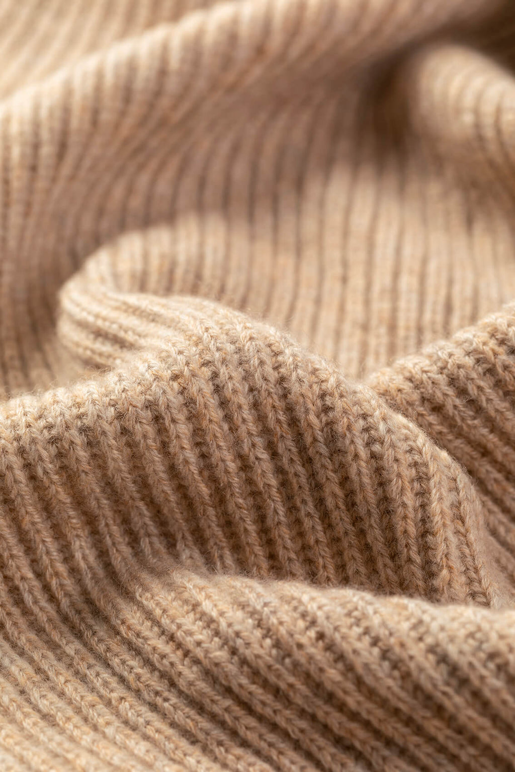 Natural Cashmere Ribbed Scarf