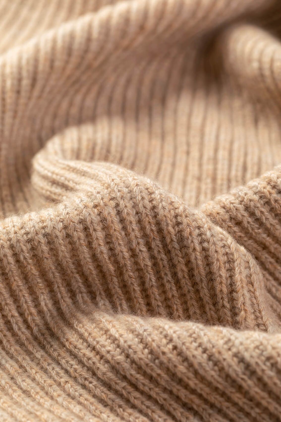 Natural Cashmere Ribbed Scarf