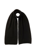 Black Cashmere Ribbed Scarf