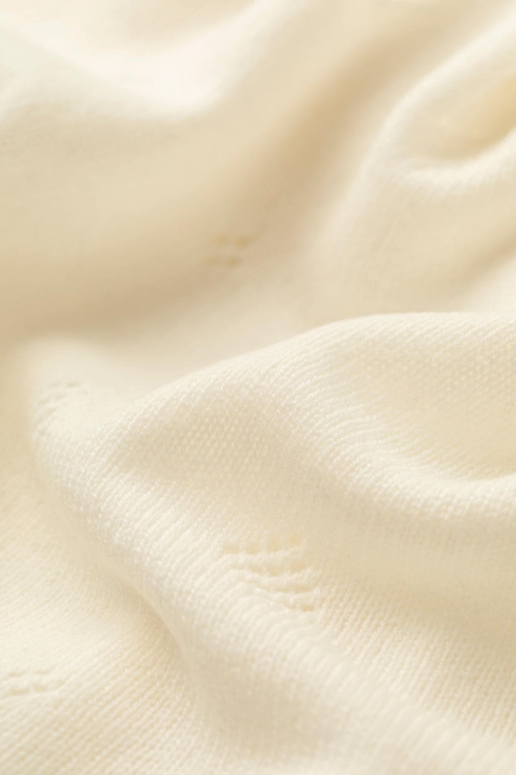 Pointelle White Cashmere Baby Blanket