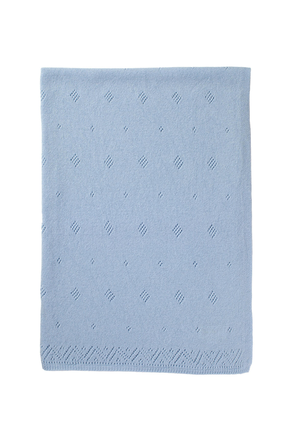 Pointelle Blue Cashmere Baby Blanket