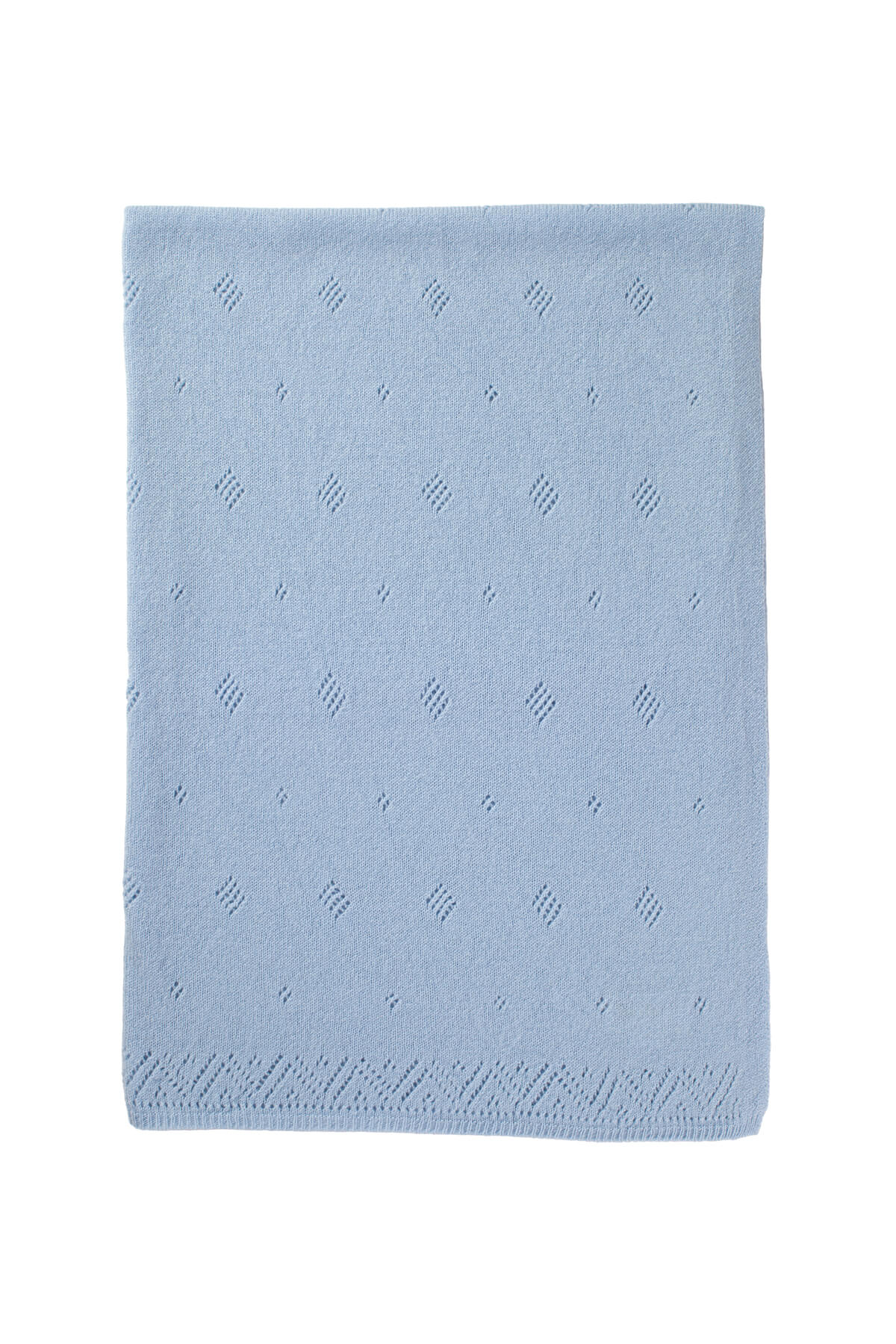 Pointelle Blue Cashmere Baby Blanket