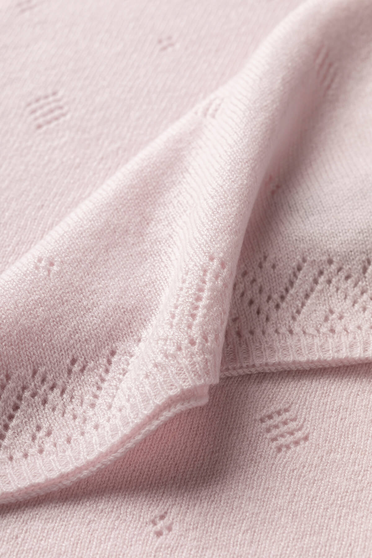 Pointelle Pink Cashmere Baby Blanket
