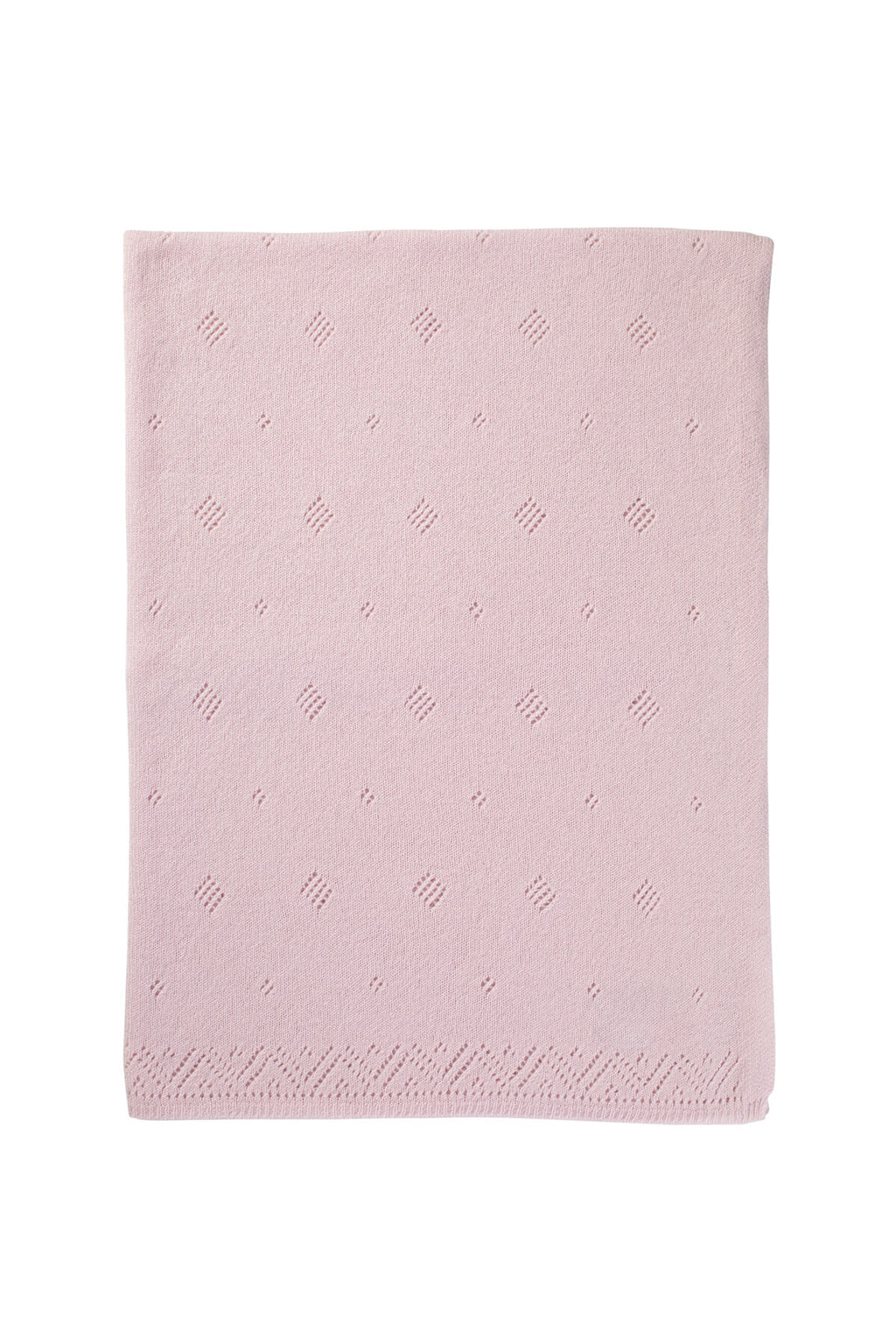 Pointelle Pink Cashmere Baby Blanket