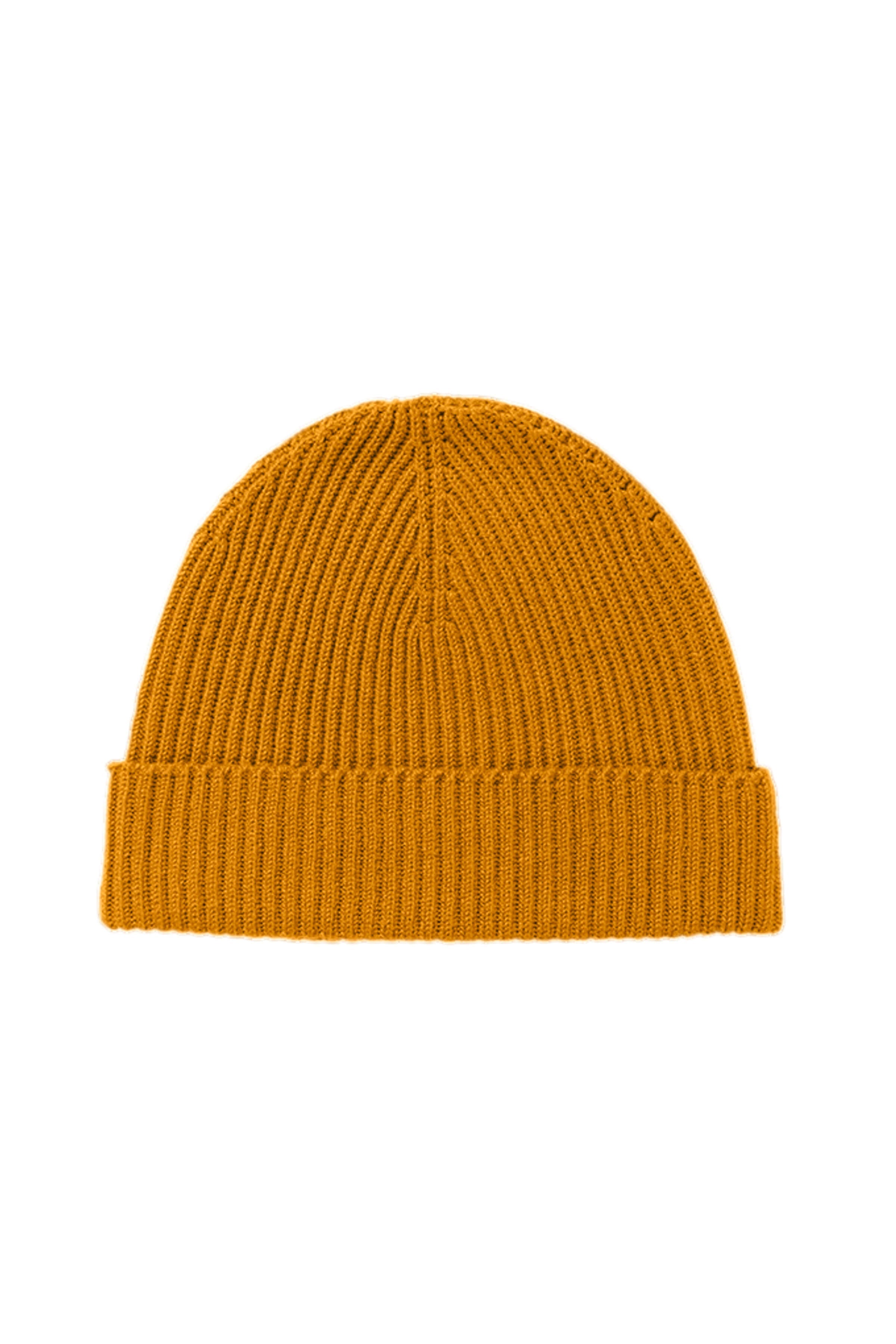 Ribbed Yellow Cashmere Beanie