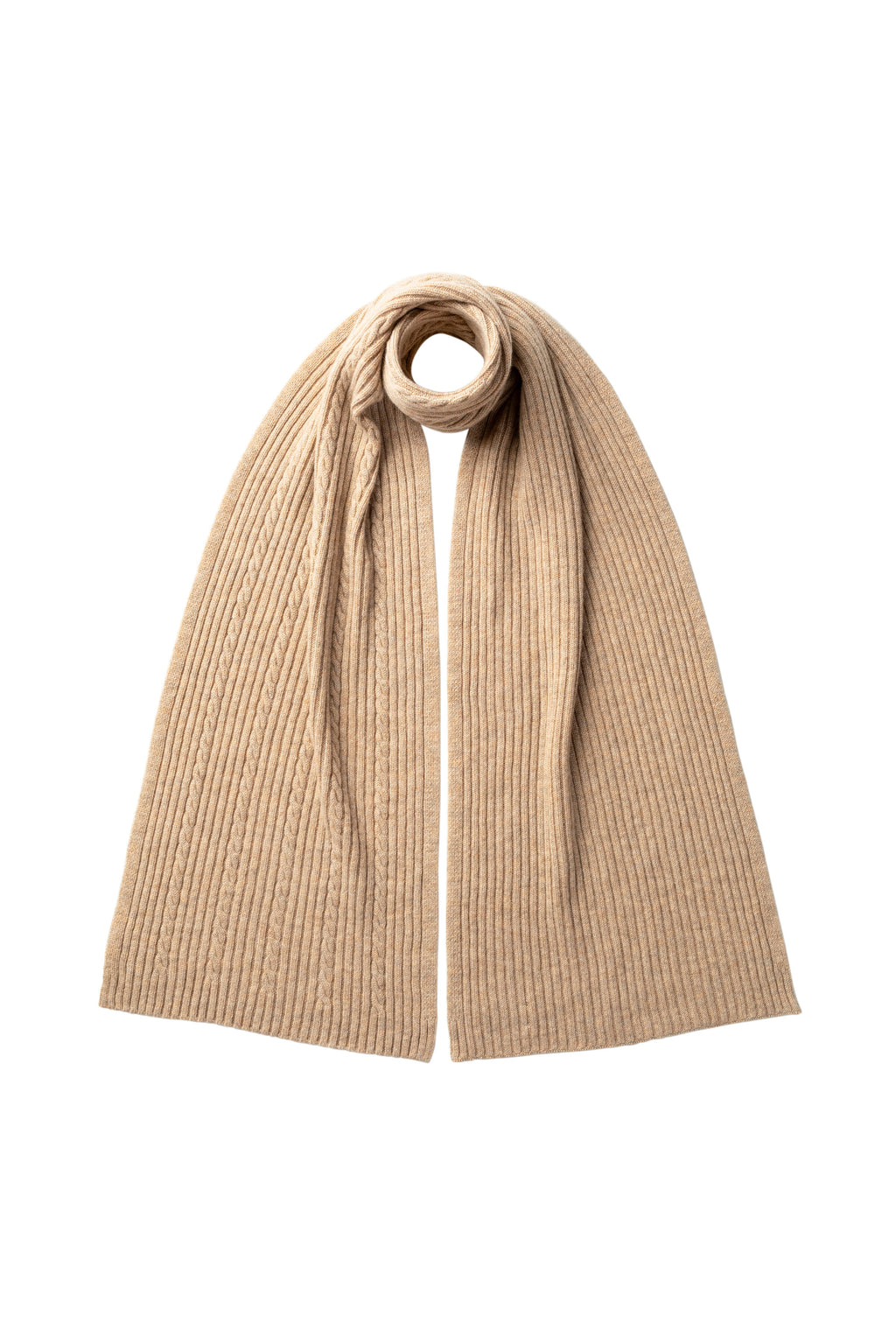 Cable Cashmere Natural Scarf & Beanie Gift Set