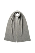 Cable & Rib Light Grey Cashmere Scarf