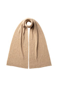 Cable & Rib Natural Cashmere Scarf