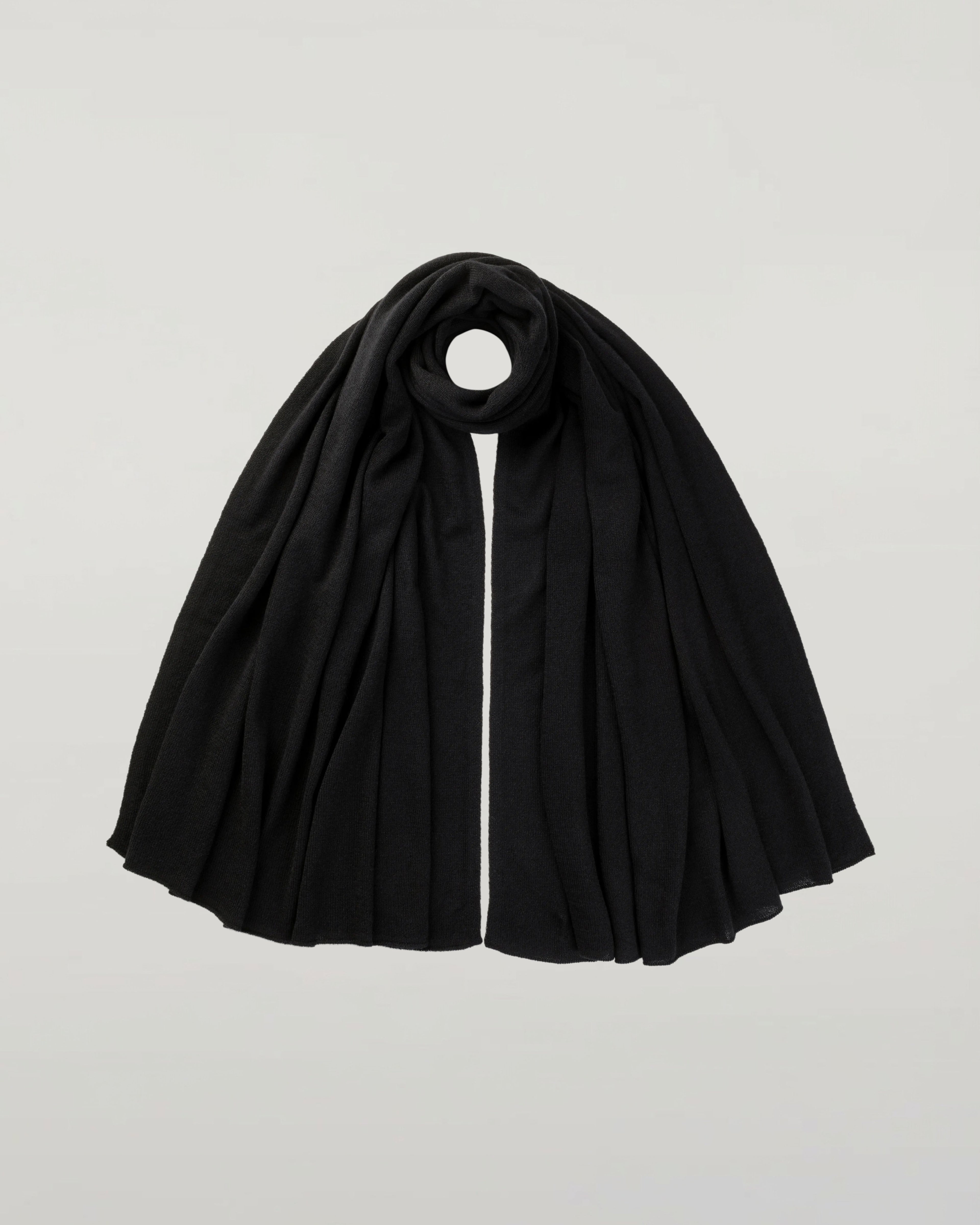 Gauzy Cashmere Black Travel Stole