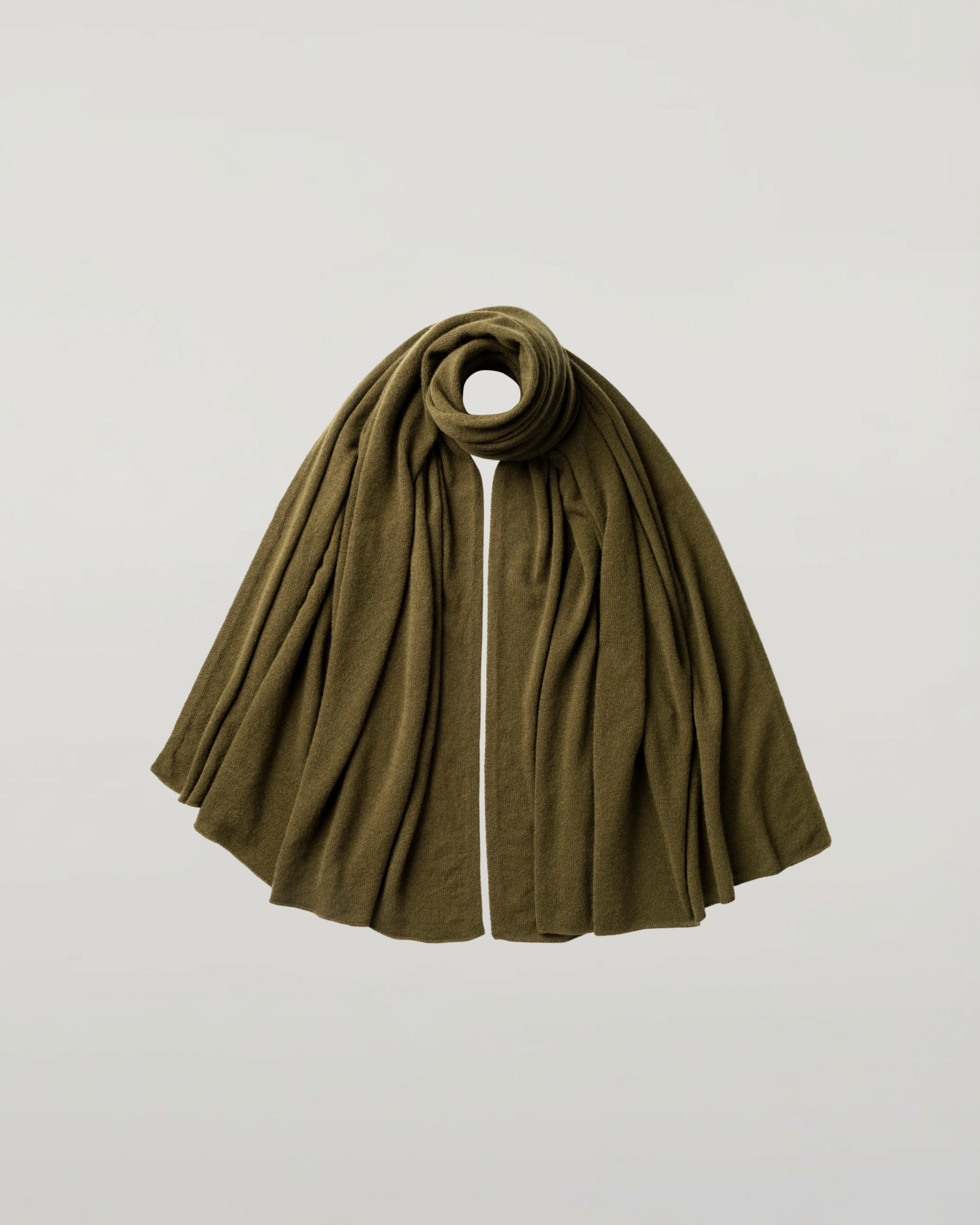 Gauzy Cashmere Olive Green Travel Stole