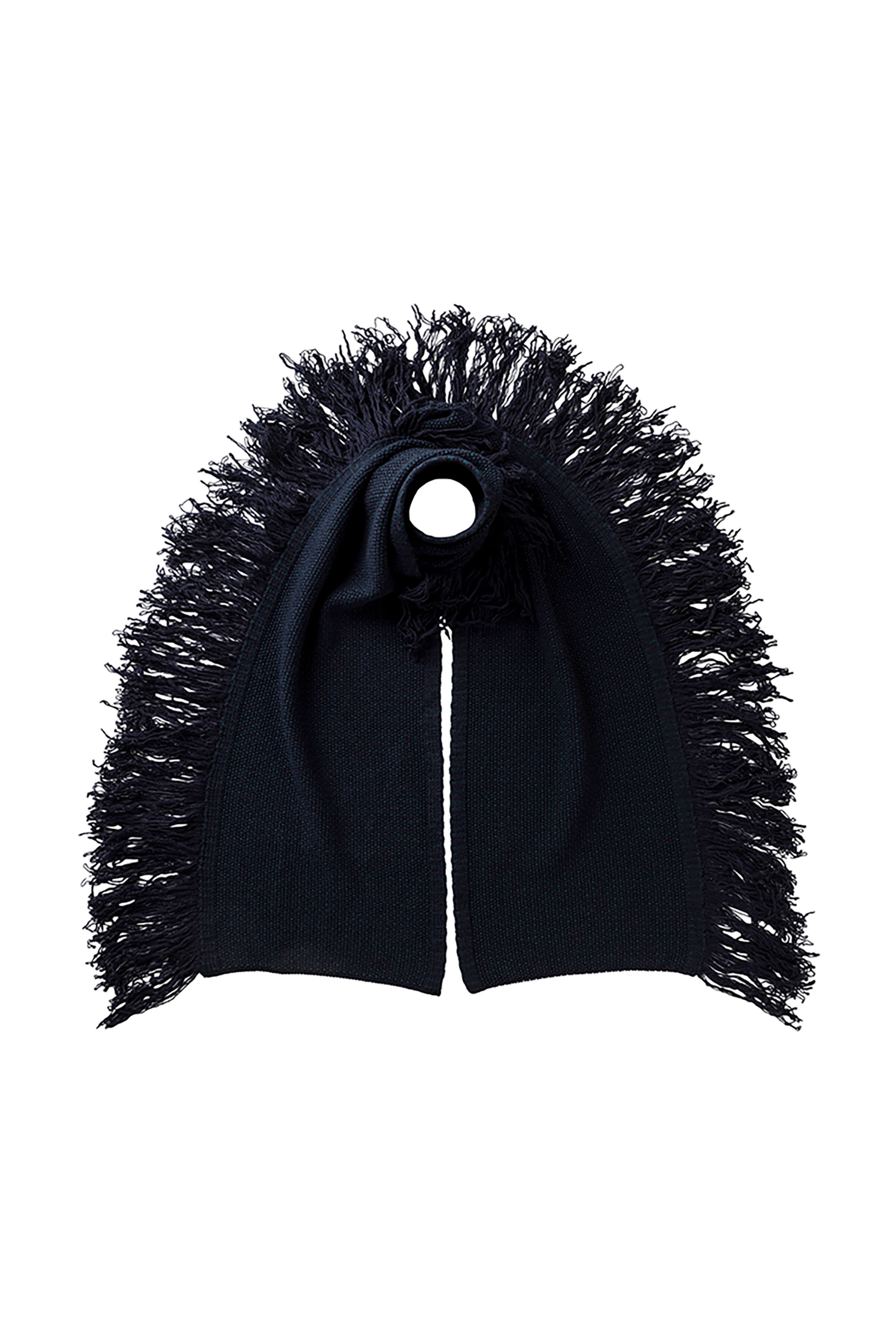 Fringed Cashmere Dark Navy Scarf