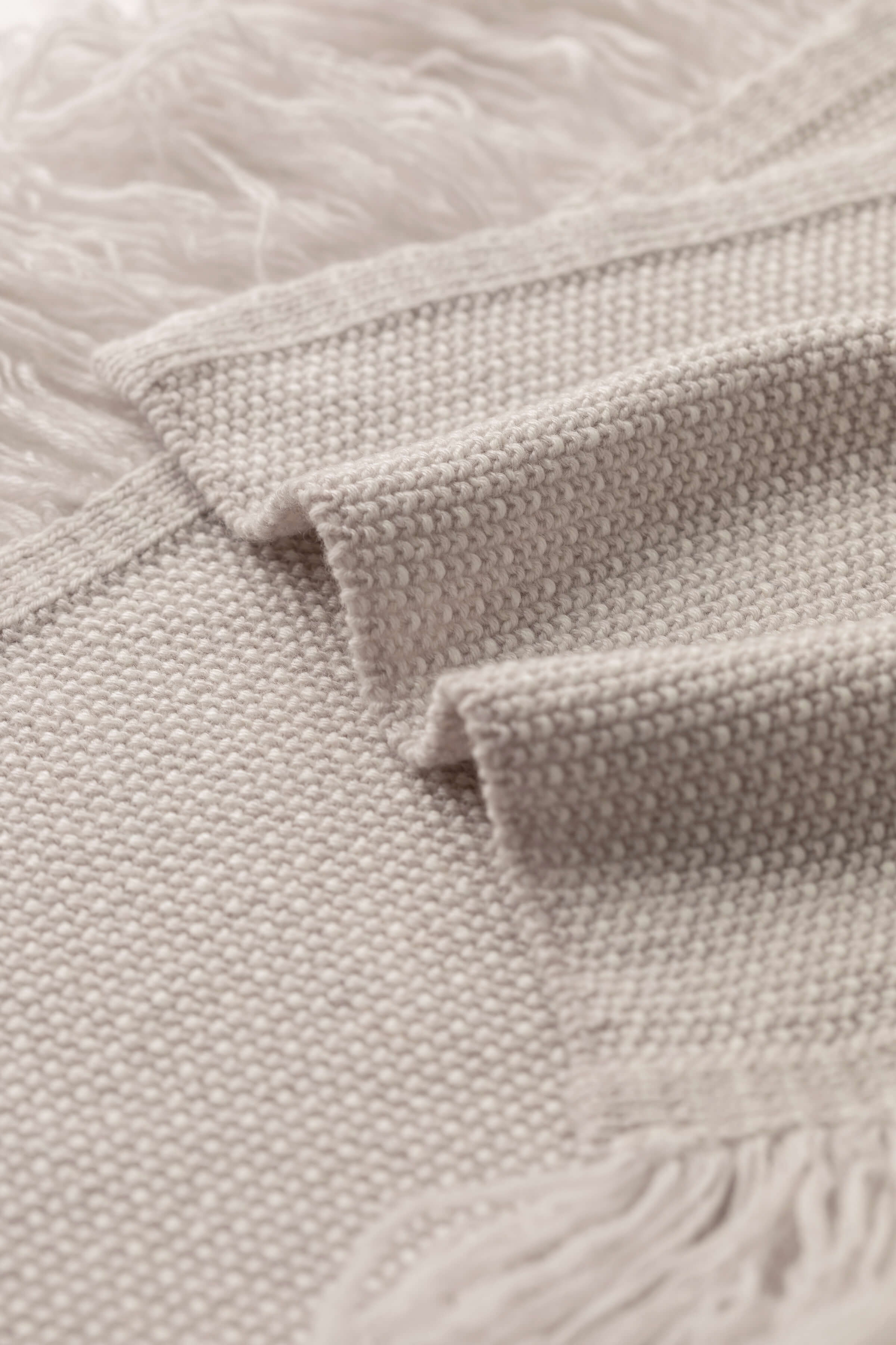Fringed Cashmere White Scarf