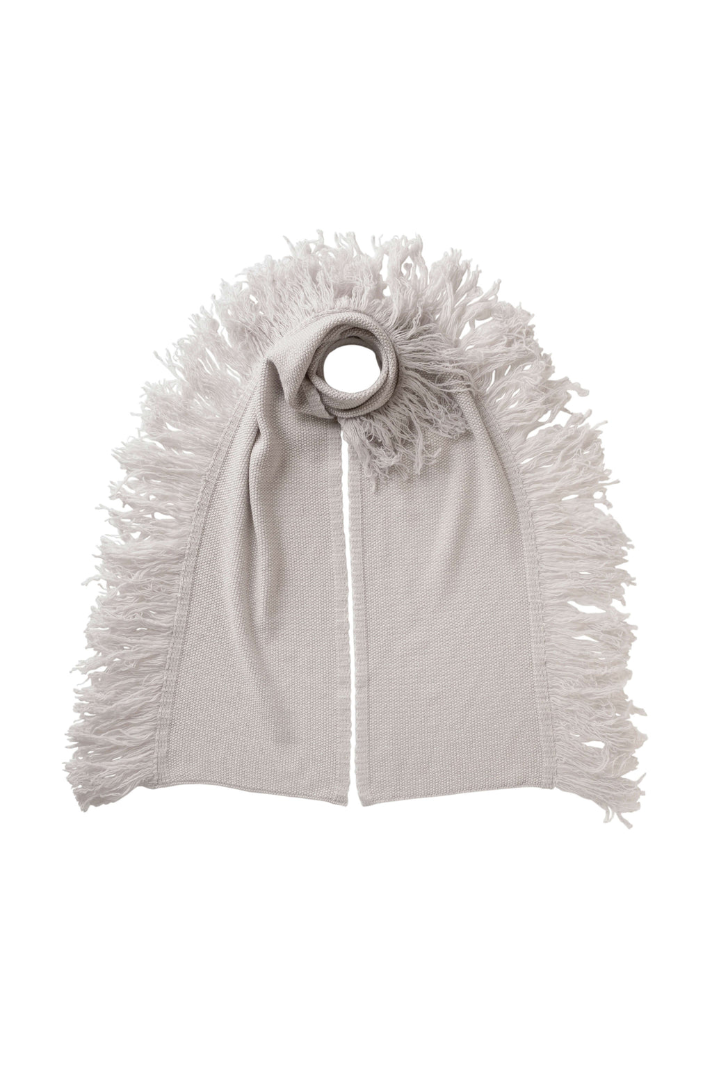 Fringed Cashmere White Scarf