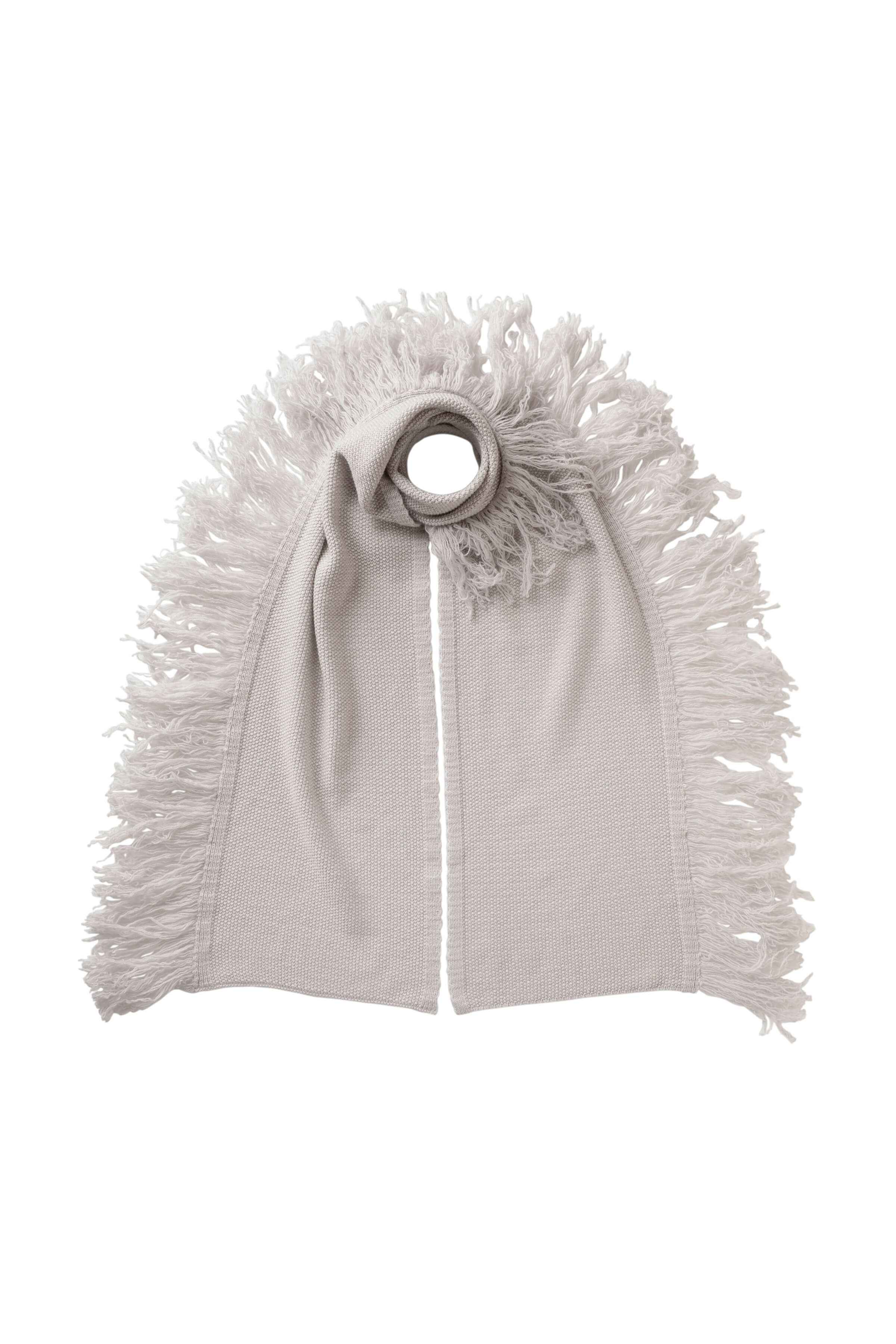 Fringed Cashmere White Scarf