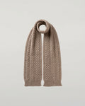 Aran Cable Light Brown Cashmere Scarf