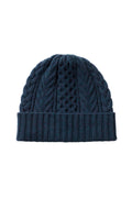 Aran Cable Navy Cashmere Beanie