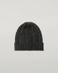 Aran Cable Charcoal Cashmere Beanie