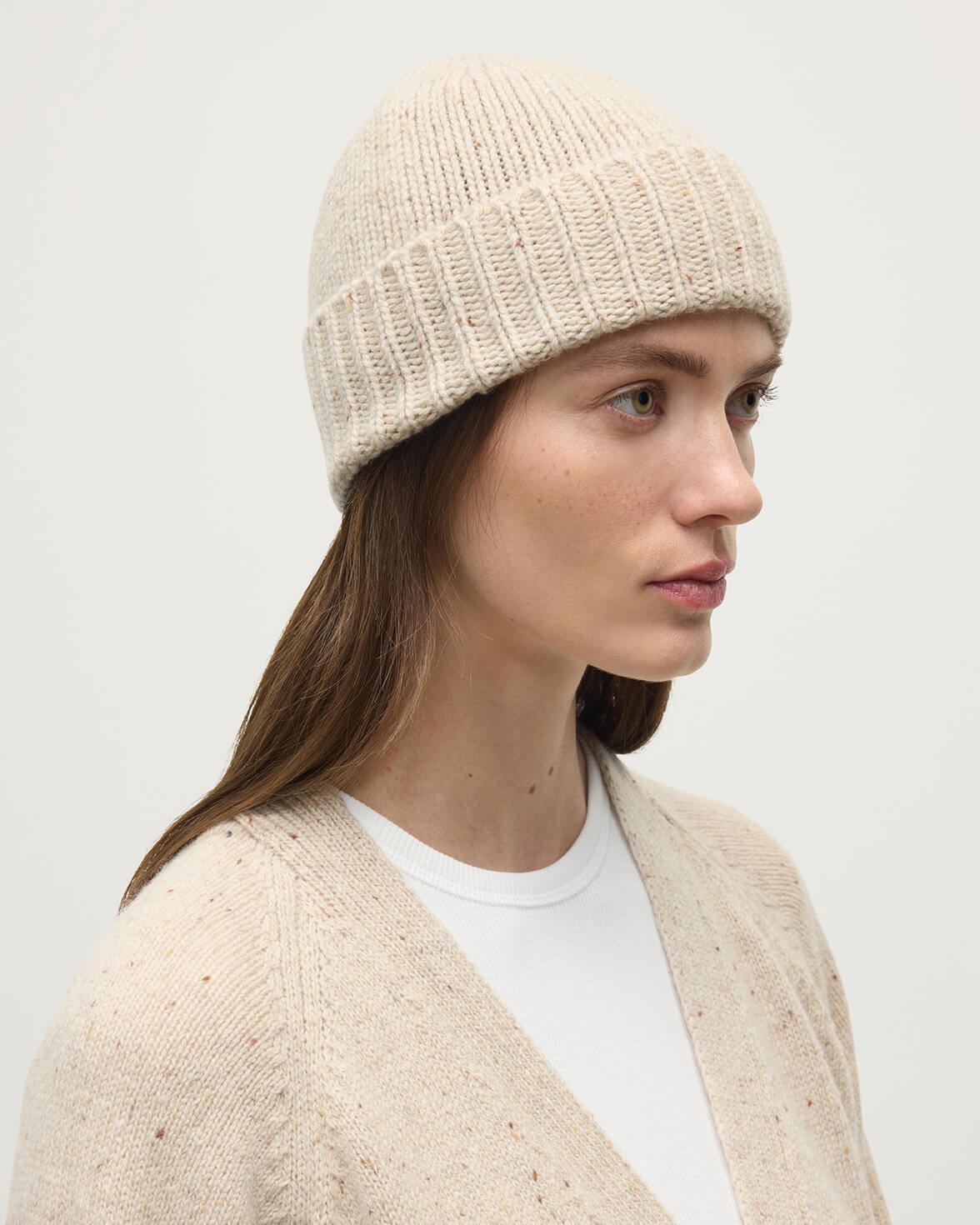 Donegal Cashmere Cream Beanie