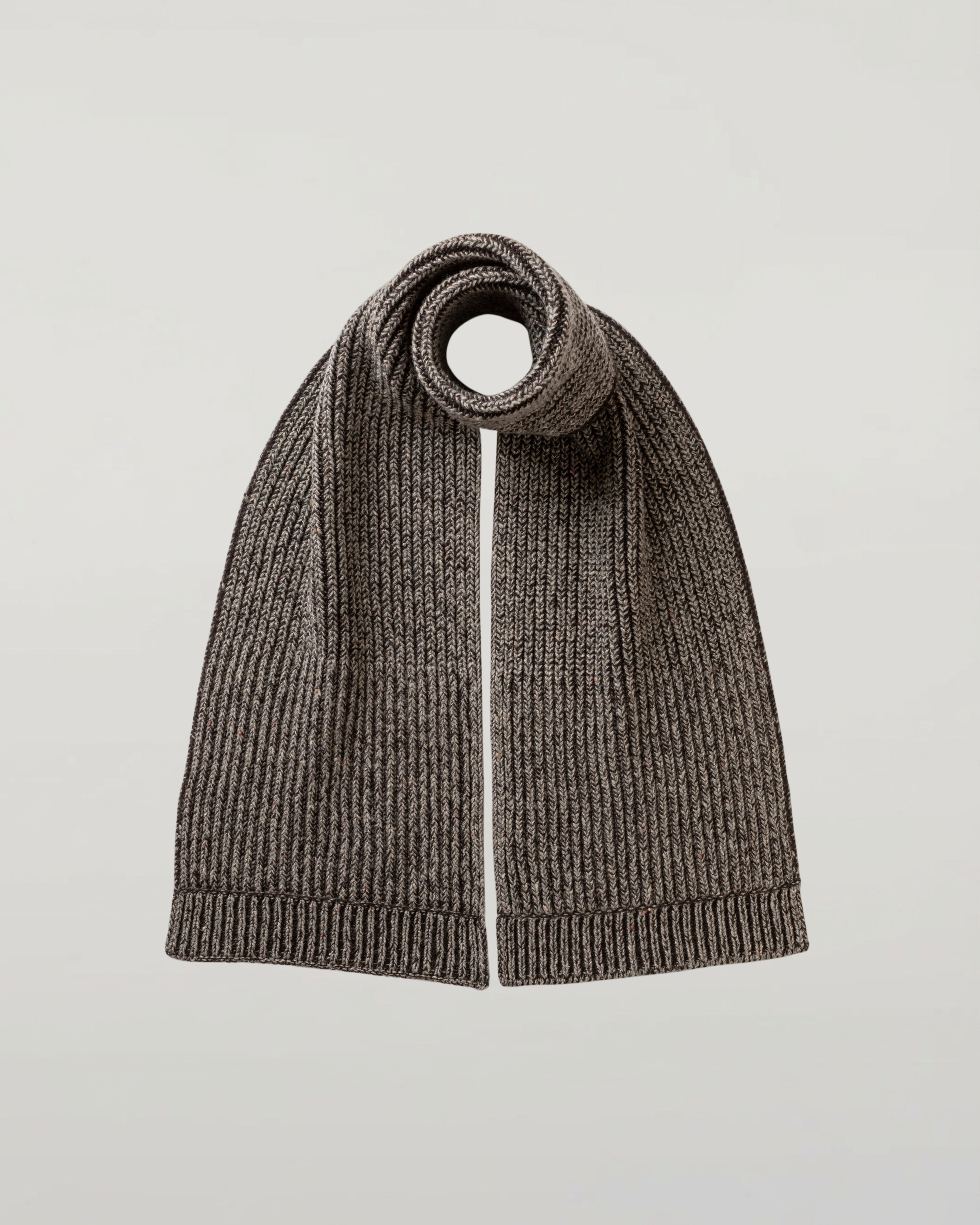 Donegal Cashmere Brown Knitted Scarf