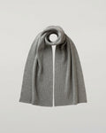 Ribbed Light Grey Cashmere Scarf