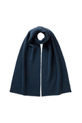 Ribbed Navy Cashmere Scarf