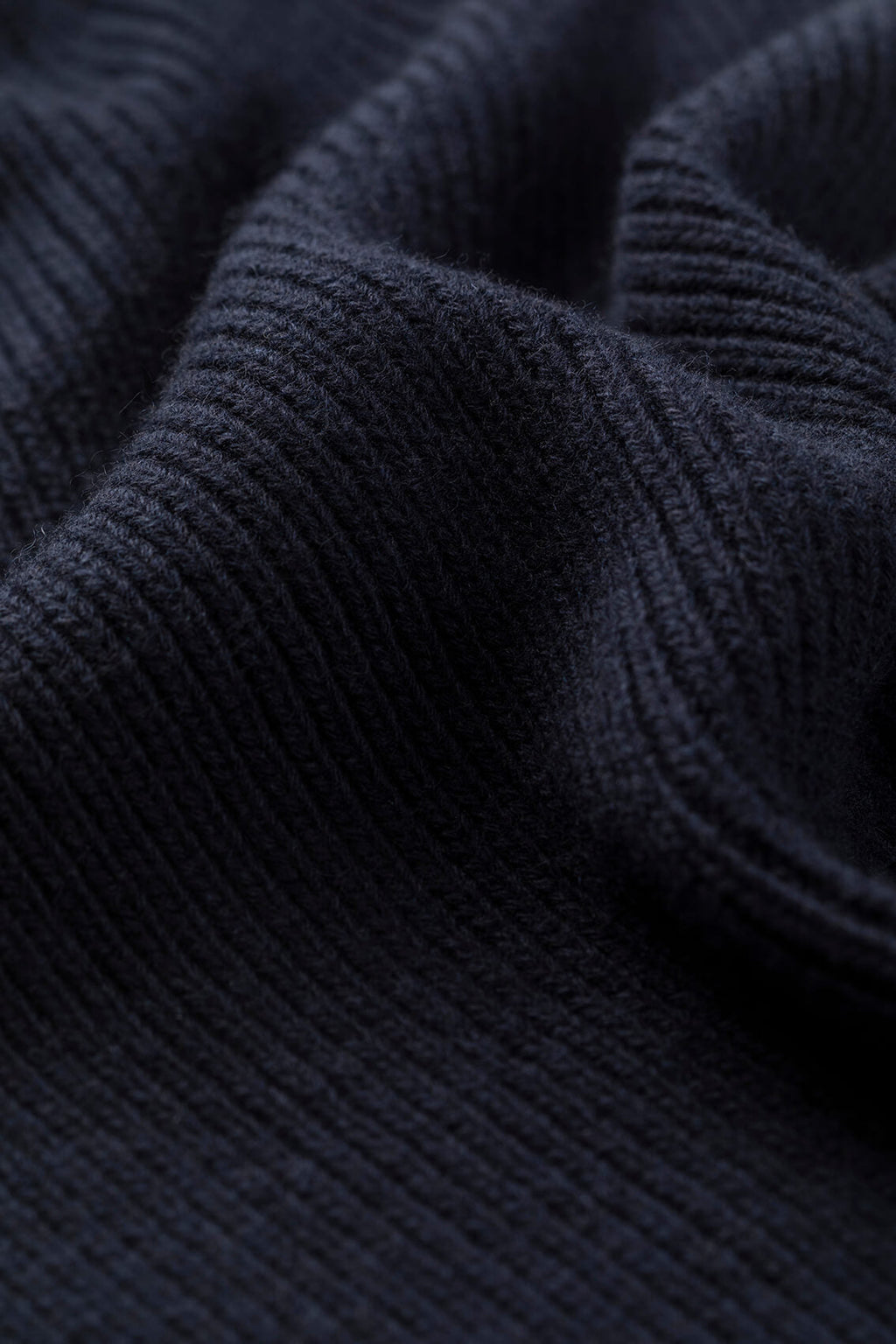 Ribbed Dark Navy Cashmere Scarf
