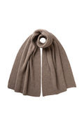 Cardigan Stitch Brown Cashmere Scarf