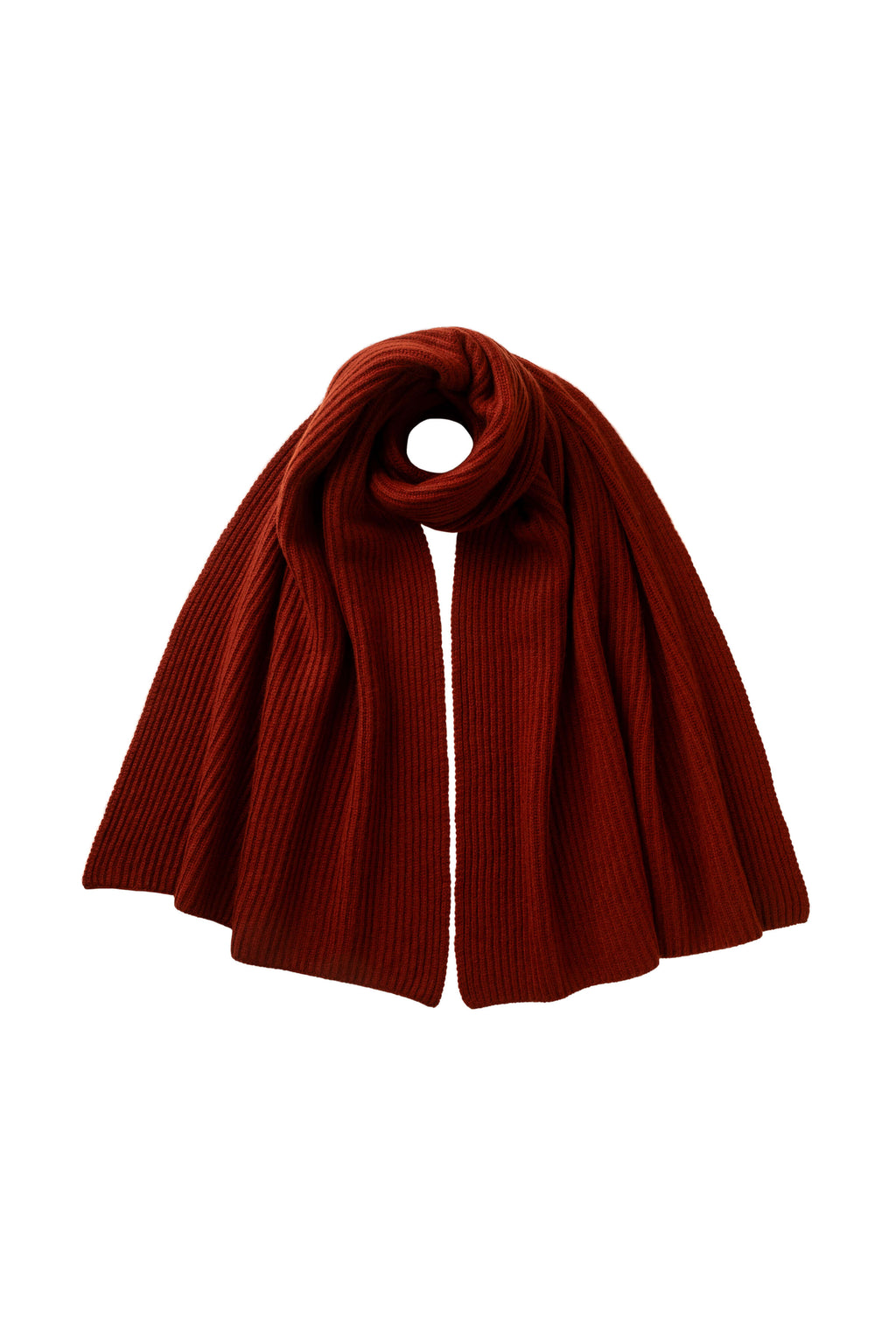 Cardigan Stitch Dark Red Cashmere Scarf