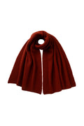 Cardigan Stitch Dark Red Cashmere Scarf