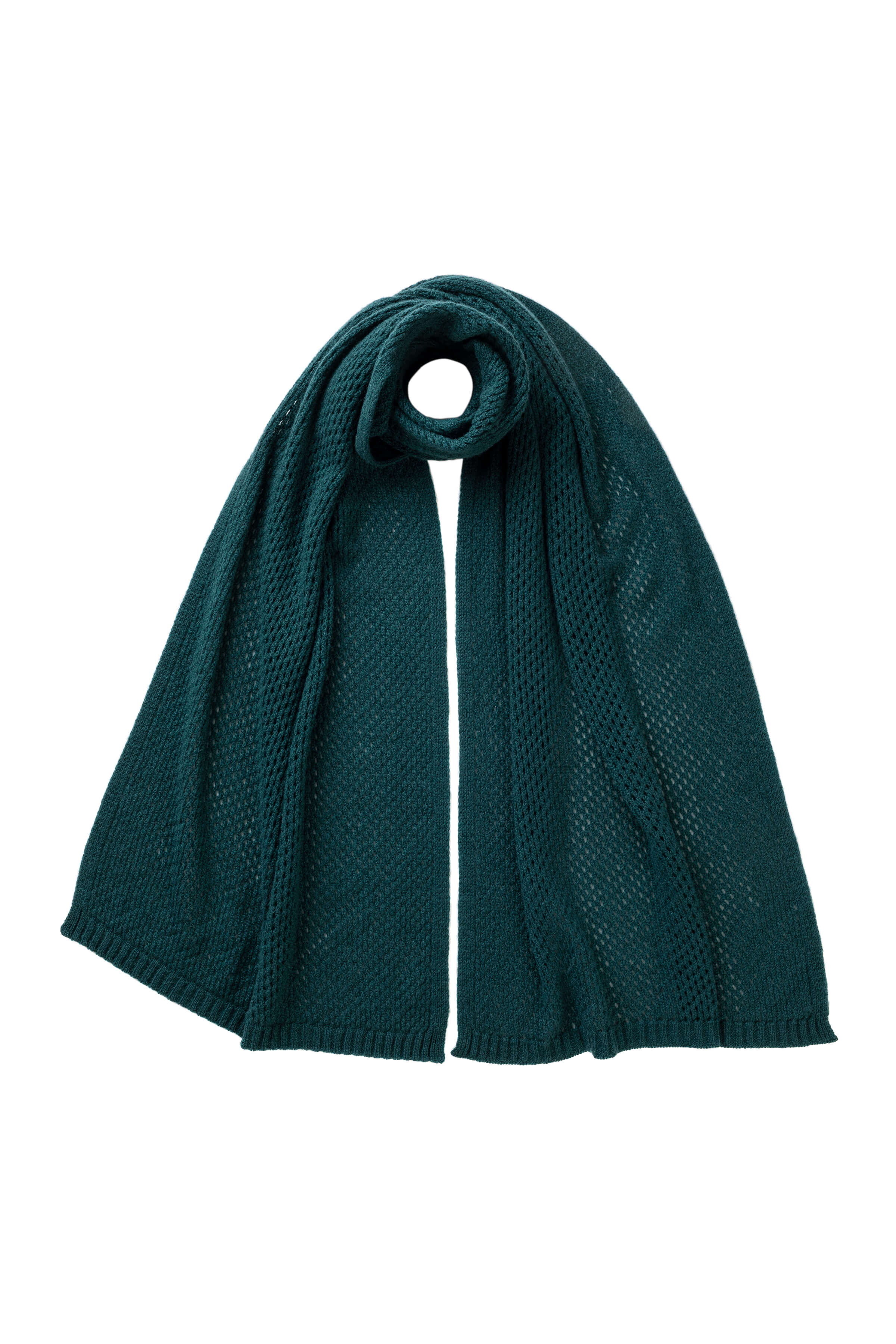 Crochet Green Cashmere Stole
