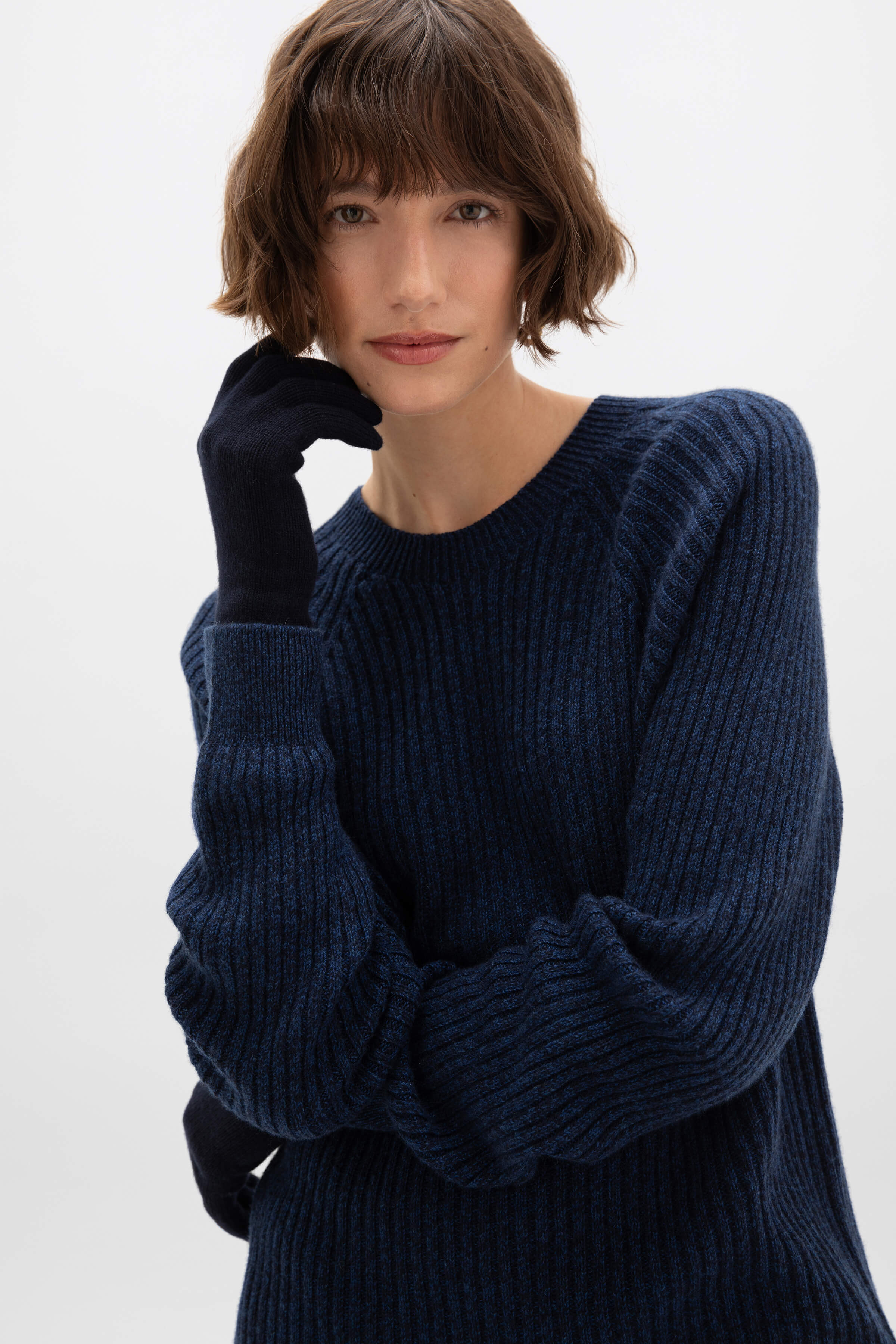 Women's Cashmere Dark Navy Gloves