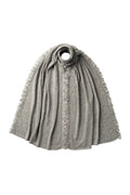 Fringed Gauzy Light Grey Cashmere Stole