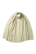 Fringed Gauzy Light Green Cashmere Stole