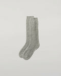 Luxe Ribbed Light Grey Cashmere Socks